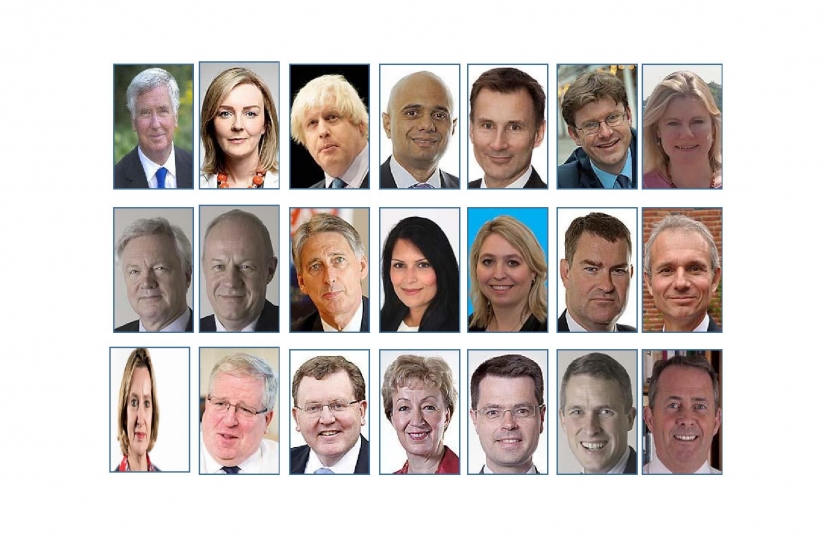 Prime Minister May's first Cabinet, July 2016